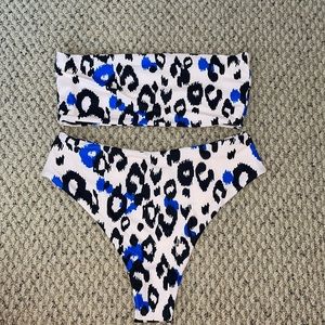 Cheetah Print High Waisted Swimsuit Ser
